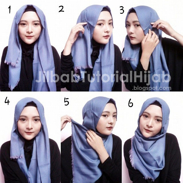 Tutorial Hijab Segi Empat Simple  Rawis Terbaru Untuk Lebaran Idul Fitri
