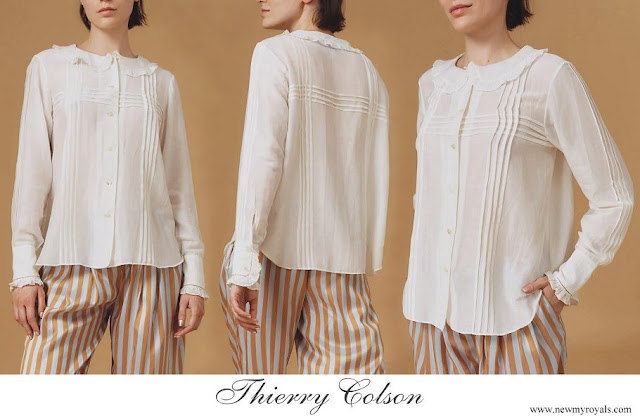 Tatiana Santo Domingo wore Thierry Colson Zulaika blouse in silk cotton