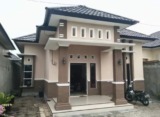 rumah minimalis kombinasi warna krem coklat dan moca