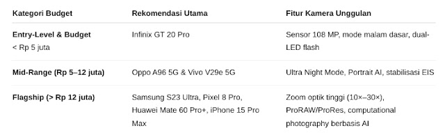 Ingin tahu smartphone HP dengan kamera terbaik yang siap memukau? Temukan hp dengan kamera terbaik dan fitur smart terbaik untuk foto sempurna?