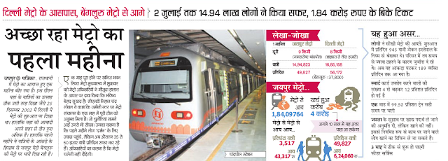 Jaipur Metro first Month