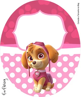 Skye of Paw Patrol, Toppers or Free Printable Candy Bar Labels.