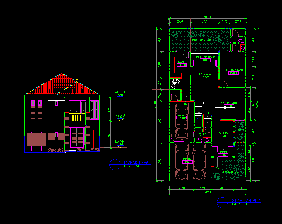 Gambar Contoh Desain Rumah  Autocad Rumah  408