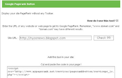 memasang widget pagerank