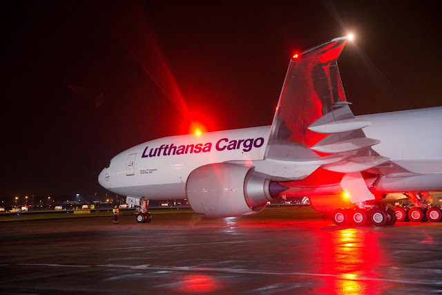 Lufthansa Cargo Boeing 777F Freighter and Compartment