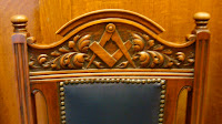 Masonic symbols on a chair