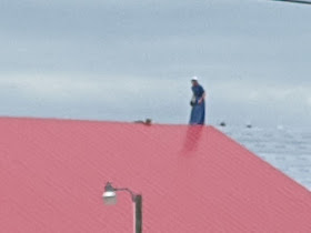 woman on a roof
