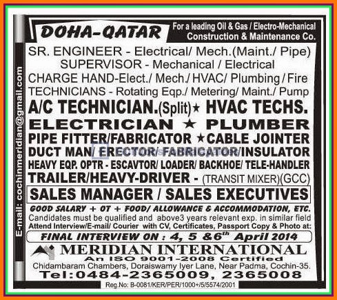 Leading Oil & Gas Construction co Job Vacancies for Doha Qatar