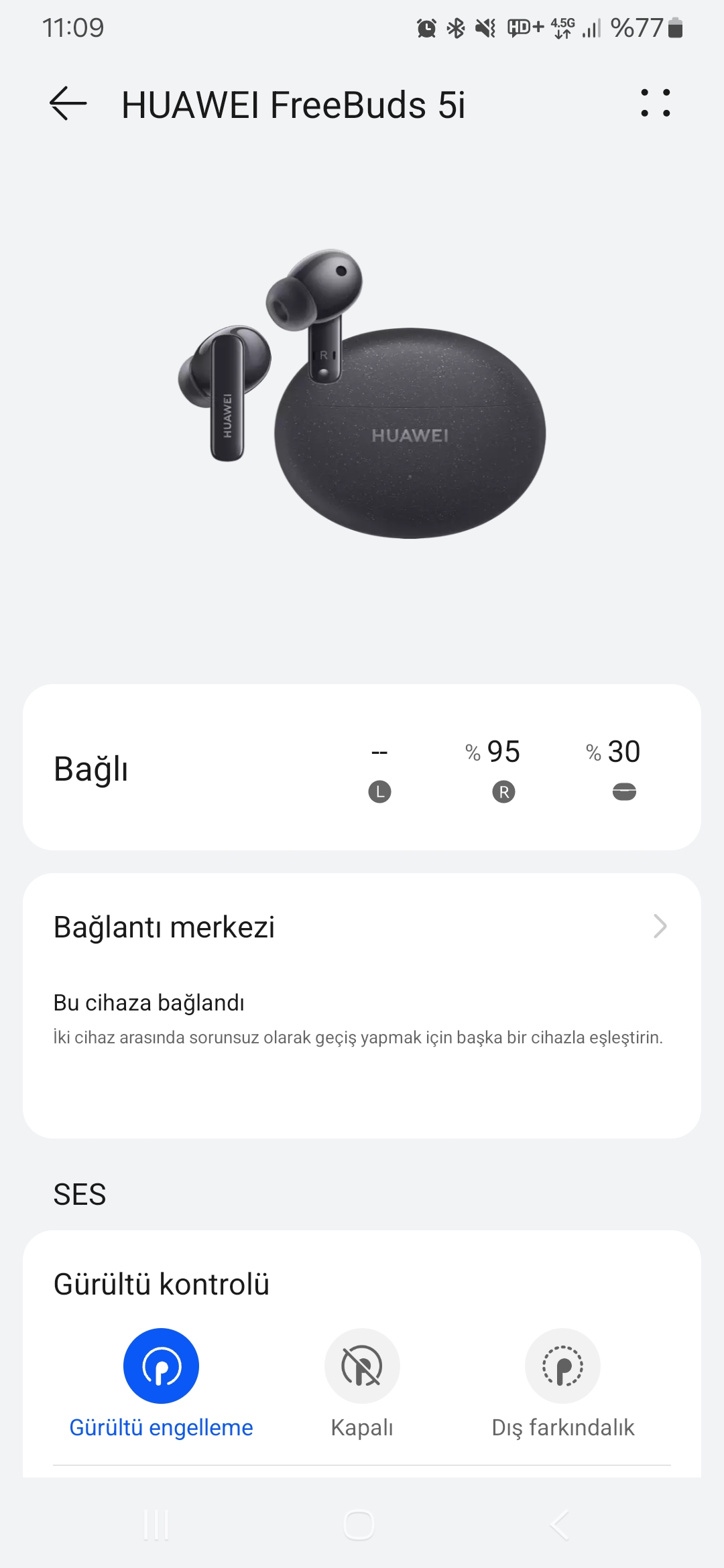 Huawei freebuds kulaklık gürültü engelleme nasıl aktif edilir.