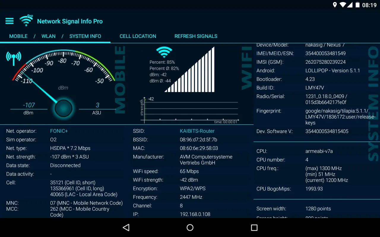 تطبيق Network Signal Info Pro للأندرويد, تطبيق Network Signal Info Pro مدفوع للأندرويد,Network Signal Info Pro apk