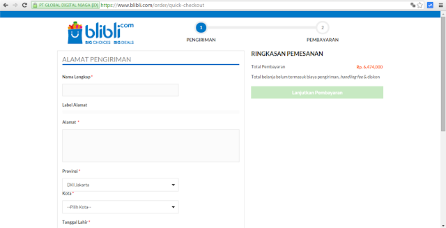 Pengalaman Belanja Online Di Blibli.com