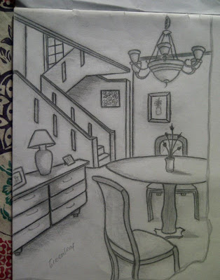 Desain Interior (Sketsa Sudut Ruang Makan) ~ My Misty Land