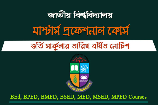 BEd, BPED, BMED, BSED, MED, MSED, MPED Admission Circular 2023