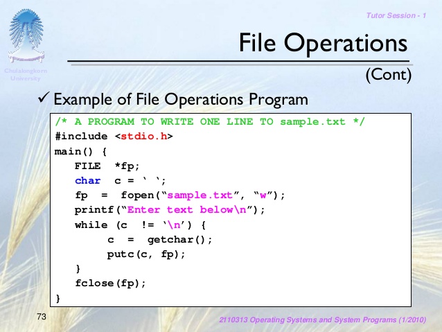 File operation:C Programming Language - Part 9