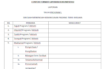 SMK PADANG TEMU 2014: CONTOH FORMAT LAPORAN