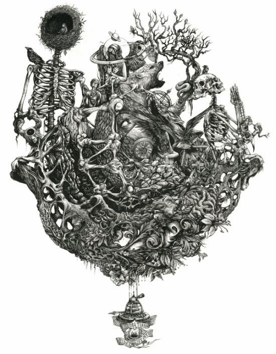 DZO Olivier arte ilustração sombria gótica caneta preto e branco impressionante
