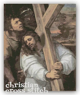 jesus carrying cross stitch