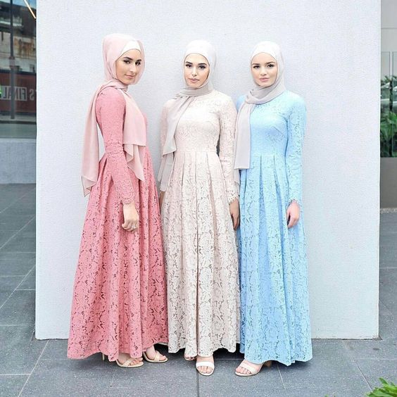 25 Foto Dress Kebaya Modern Brokat Long Dress Pendek Selutut