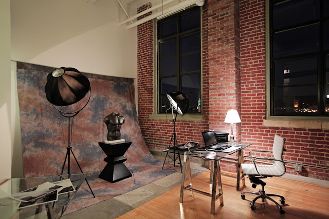 Photo of photographers studio with the desk inside of the penthouse