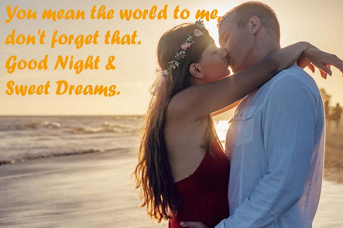 Good Night Kiss Images with Romantic Quotes