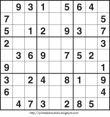 Free Sudoku Printable on Printable Sudoku