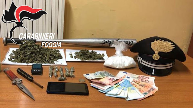 Carlantino (FG), i Carabinieri arrestano 28enne del posto, nella dispensa di casa nascondeva marijuana