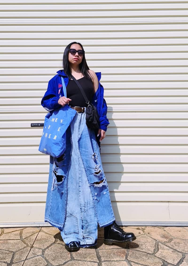 Upcycling Denim Jeans into Maxi Skirt