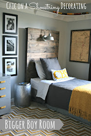 Bigger Boy Room, Yellow & Gray, by Chic on a Shoestring Decorating