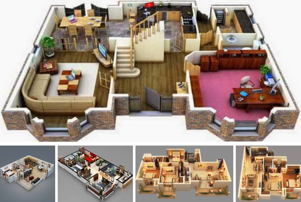 20 Stylish Modern  Home  3D  Floor Plans  Decor Units