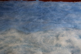 pressed wool painting blue wool sky