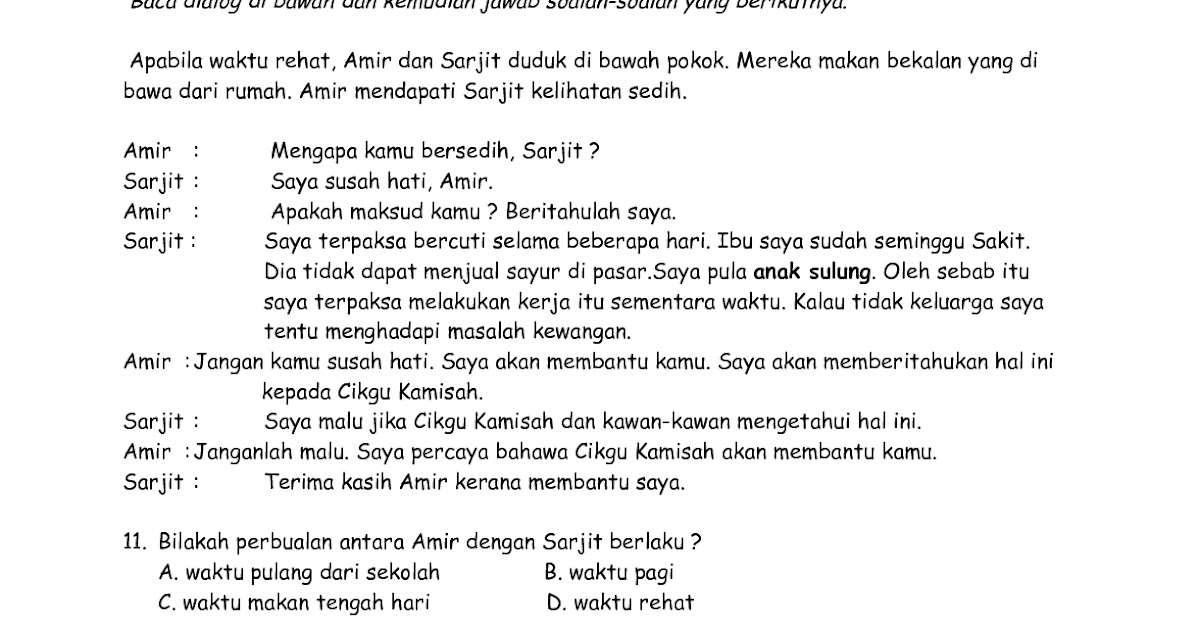 Contoh Soalan Lisan Spm Bahasa Melayu - Kuora f