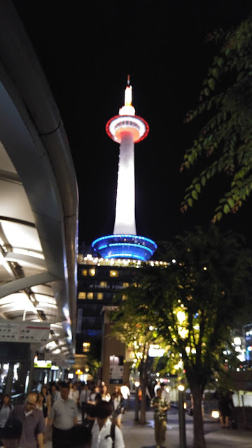 Kyoto Tower lighted up