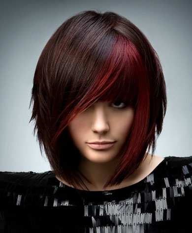 Brunette with Red Highlights 2014