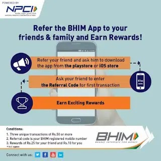 Bhim App Refer & Earn Offer : Referral Scheme Rs 10 Referral Code