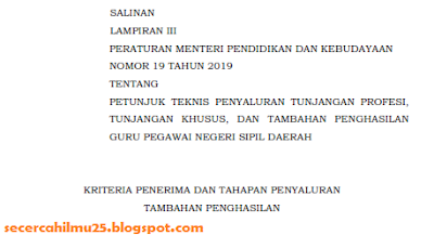 Kriteria Guru Penerima Tambahan Penghasilan dan Tahapan Penyaluran Tambahan Penghasilan