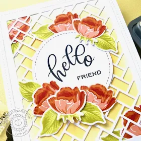 Sunny Studio Stamps: Frilly Frame Dies Potted Rose Friendship Card by Lynn Put