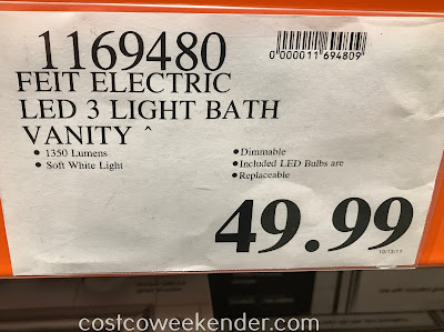 Costco 1169480 - Deal for the Feit Electric LED 3-Light Bath Vanity at Costco