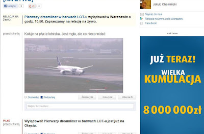 Dreamliner - screen z Gazety Wyborczej