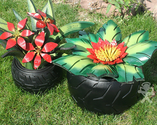 artistic garden tyres
