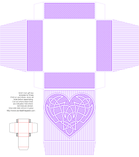 Knotwork heart box in purple and white