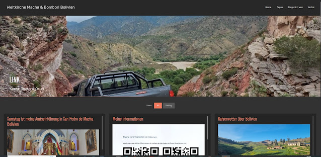 Ich versuche das Evangelium nicht nur hier in den Bergen Boliviens zu verbreiten, sondern mit ehrenamtlicher Unterstützung aus Deutschland auch auf den vielen vorhandenen Plattformen im Internet. Zur Ehre Gottes und natürlich auch zur Unterstützung meiner nicht so einfachen Arbeit hier in den Bergen Bolivien. Ich Danke für Eure Gebete und Spenden mit denen ich meine Aufgabe bewältigen kann.