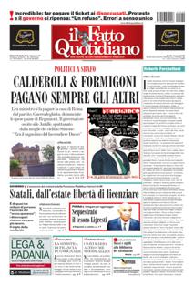 Il Fatto Quotidiano del 20 Aprile 2012 | ISSN 2037-089X | TRUE PDF | Quotidiano | Cronaca | Politica
Il quotidiano è edito dal 23 settembre 2009. L'uscita del giornale è stata preceduta da una lunga fase preparatoria iniziata il 28 maggio 2009 con l'annuncio del nuovo quotidiano dato sul blog voglioscendere.it da Marco Travaglio.
Il nome della testata è stato scelto in memoria del giornalista Enzo Biagi, conduttore del programma televisivo Il Fatto, mentre il logo del bambino con il megafono si ispira al quotidiano La Voce, in omaggio al suo fondatore Indro Montanelli.
L'editore ha manifestato la volontà di rinunciare ai fondi del finanziamento pubblico per l'editoria e di sovvenzionarsi soltanto con i proventi della pubblicità e delle vendite, e di usufruire solo delle tariffe postali agevolate per i prodotti editoriali sino alla loro abrogazione nell'aprile 2010.