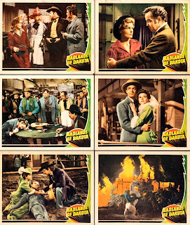 BADLANDS OF DAKOTA. Estados Unidos. 6 Lobby Cards: 36 x 28 cms. AVENTUREROS DE DAKOTA. Badlands of Dakota. 1941. Estados Unidos. Dirección: Alfred E. Green. Reparto: Robert Stack, Ann Rutherford, Richard Dix, Frances Farmer, Broderick Crawford, Hugh Herbert, Andy Devine, Lon Chaney Jr., Fuzzy Knight, Addison Richards, Dwight Latham, Glenn Strange.