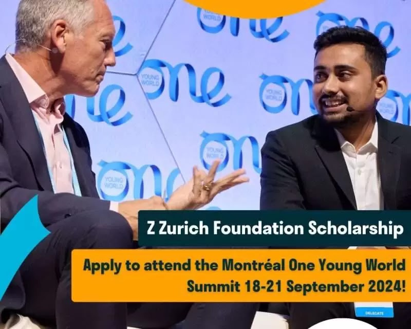 Z Zurich Foundation scholarship to attend one young world summit in Canada