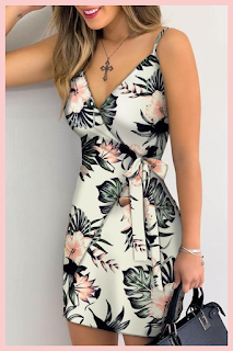 IVRose-Tropical Print Tied Detail Wrap Dress- Buddy Blog Ideas
