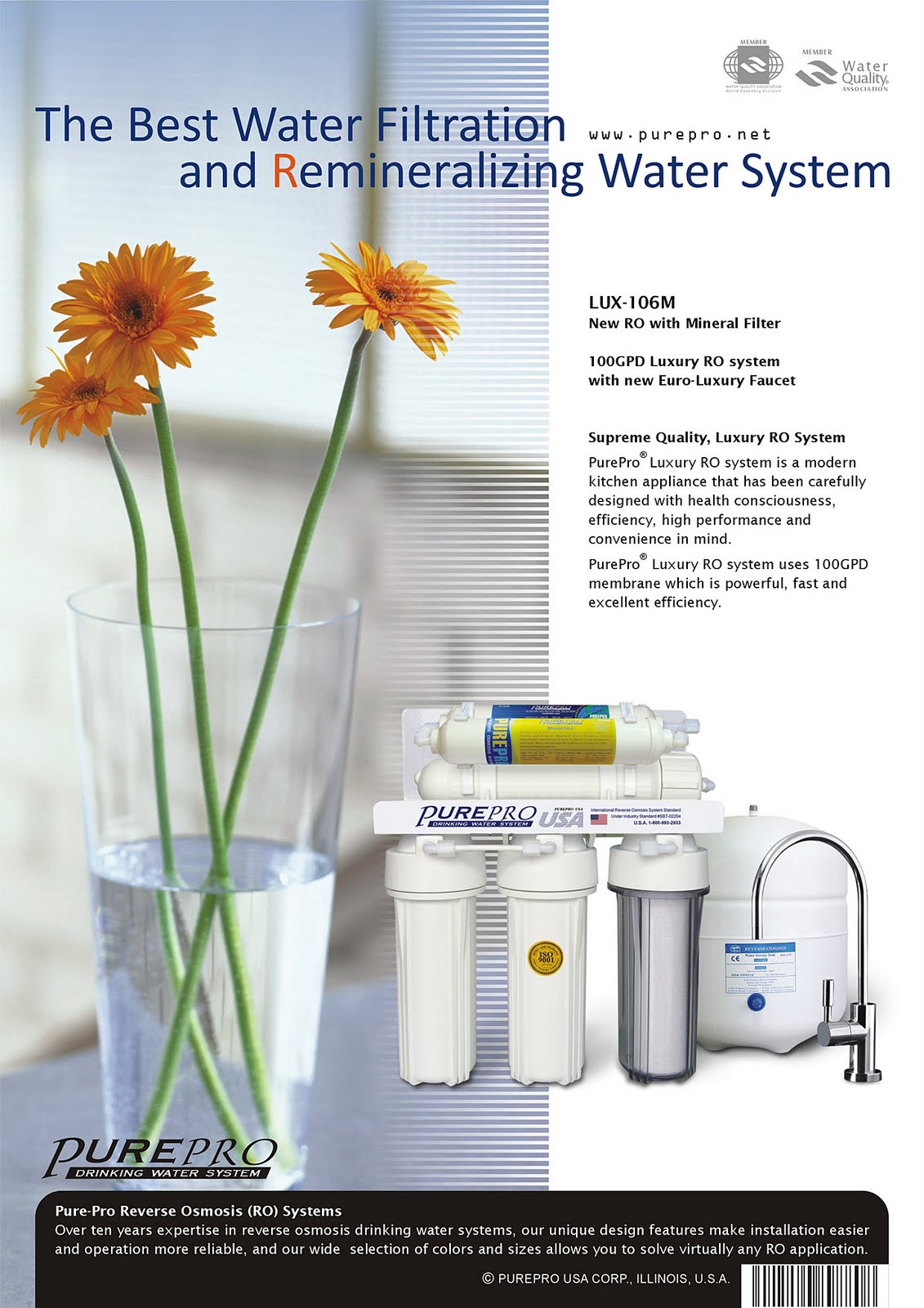 PurePro® LUX-106M Reverse Osmosis Water Filter System