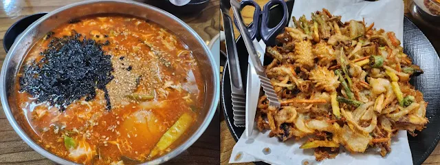 장칼국수와-해물파전