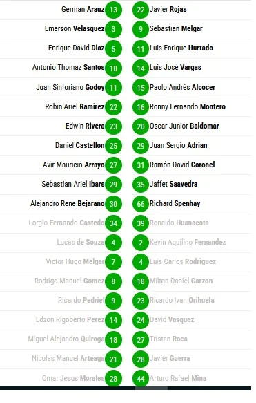 Alineaciones Independiente vs Palmaflor