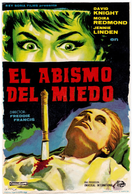 EL ABISMO DEL MIEDO. Programa de mano: 10'5 x 15'5 cms. España. Autor: A. Peri. Imprenta: Gráficas Valencia, Valencia. EL ABISMO DEL MIEDO. Nightmare. 1964. Reino Unido. Dirección: Freddie Francis. Reparto: David Knight, Moira Redmond, Jennie Linden, Brenda Bruce, George A. Cooper, Clytie Jessop, Irene Richmond, John Welsh, Timothy Bateson, Elizabeth Dear.