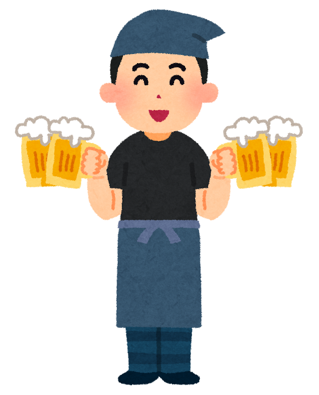 居酒屋で働く男性のイラスト かわいいフリー素材集 いらすとや